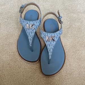 Michael Kors Light Blue Sandals with Silver Logo